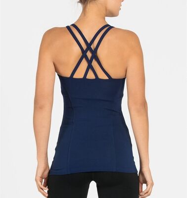 Nylon performance cross back yoga top women running tank top