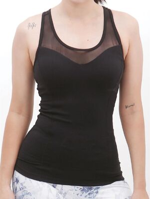 Cheap OEM customized mesh detail cheap yoga tank top custom