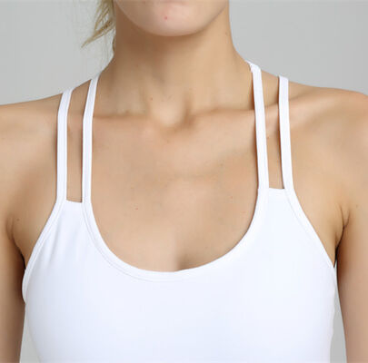 Wholesale gym top with strappy back moisture wicking gym tank top