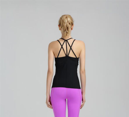 Wholesale gym top with strappy back moisture wicking gym tank top