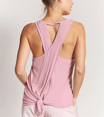 Hot selling back knot women vest sports tank top