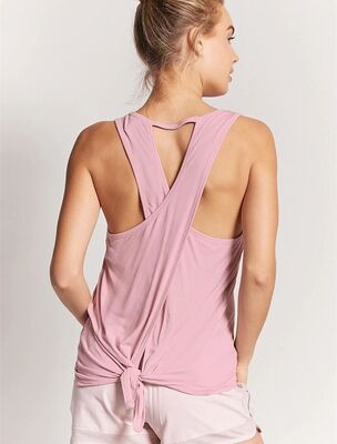 Hot selling back knot women vest sports tank top