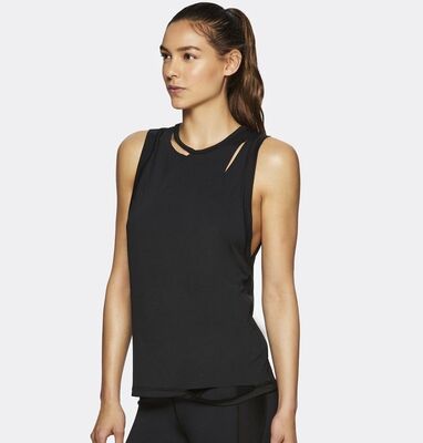 Quick dry gym top slash detail dri fit tank tops wholesale