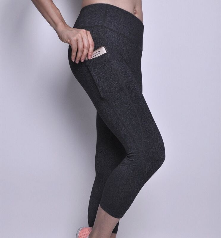 Wholesale 3/4 leggings with side pocket leggings with phone pocket