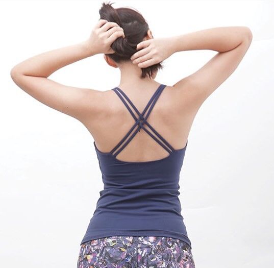 Fashion yoga gym ladies sexy cross back tank top yoga fashion wear